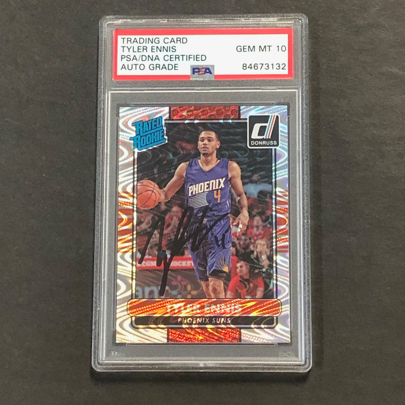 2014-15 NBA Panini Donruss #237 Tyler Ennis Signed Rookie Card AUTO GRADE 10 PSA Slabbed RC Suns