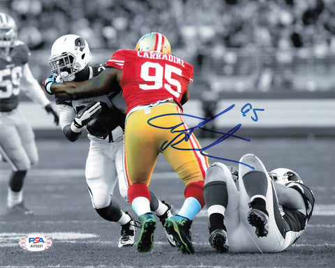 TANK CARRADINE signed 8x10 photo PSA/DNA San Francisco 49ers Autographed