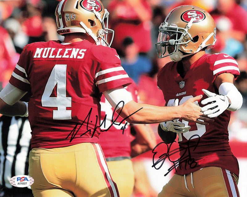 NICK MULLENS DANTE PETTIS signed 8x10 photo PSA/DNA San Francisco 49ers Autographed