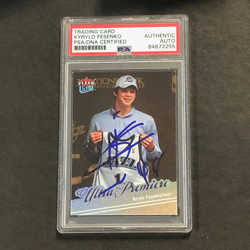 2007-08 Fleer Ultra #223 Kyrylo Fesenko Signed Card PSA/DNA AUTO Slabbed Jazz