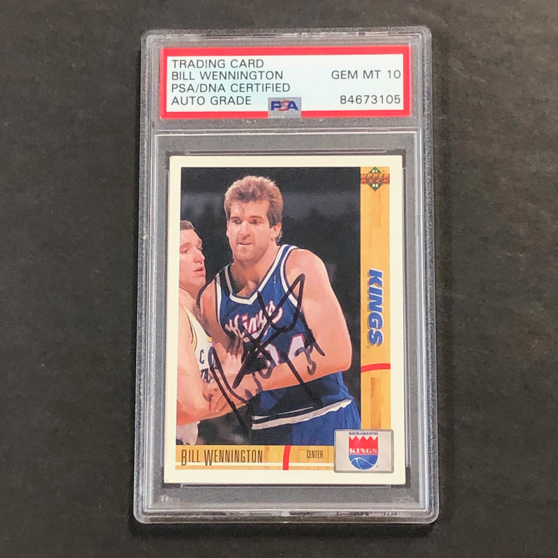 1991-92 Upper Deck #399 Bill Wennington Signed Card AUTO GRADE 10 PSA Slabbed Kings