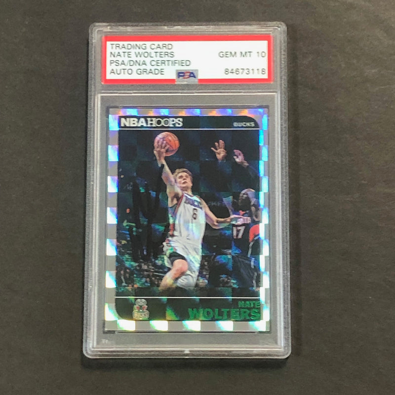 2014-15 Panini NBA Hoops #186 Nate Wolters Signed Card AUTO 10 PSA/DNA Slabbed RC Bucks