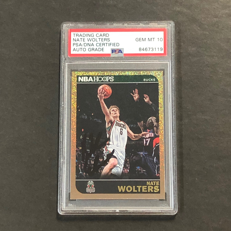 2014-15 Panini NBA Hoops #186 Nate Wolters Signed Card AUTO 10 PSA/DNA Slabbed RC Bucks