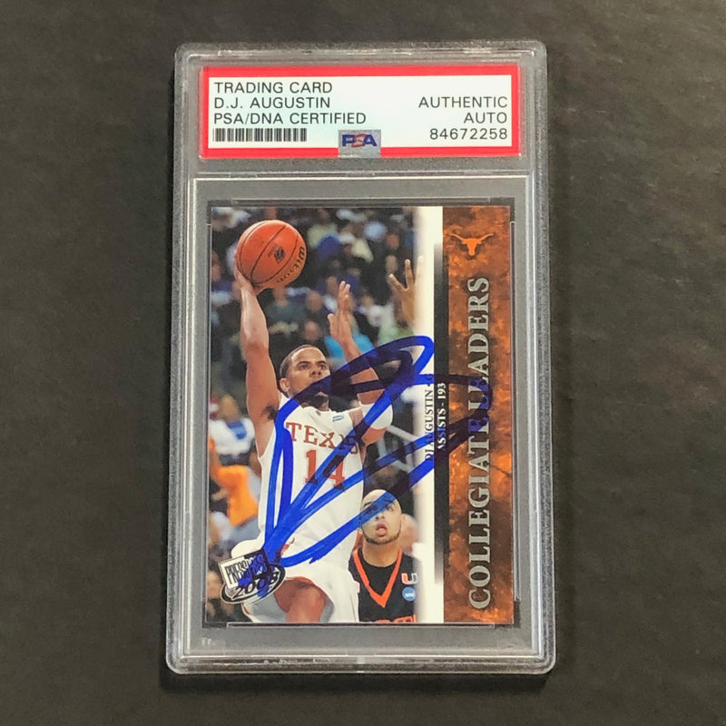 2008 PressBox Collegiate Leaders #39 D.J. Augustin Signed Card AUTO PSA Slabbed Longhorns