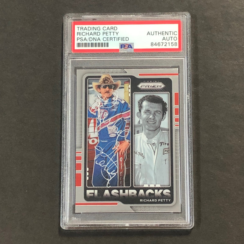 2021 Panini Prizm Racing Flashbacks #77 Richard Petty Signed Card AUTO  PSA Slabbed Nascar
