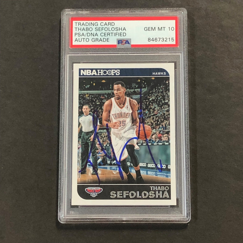2014-15 NBA Hoops #149 Thabo Sefolosha Signed Card Auto GRADE 10 PSA/DNA Slabbed Hawks