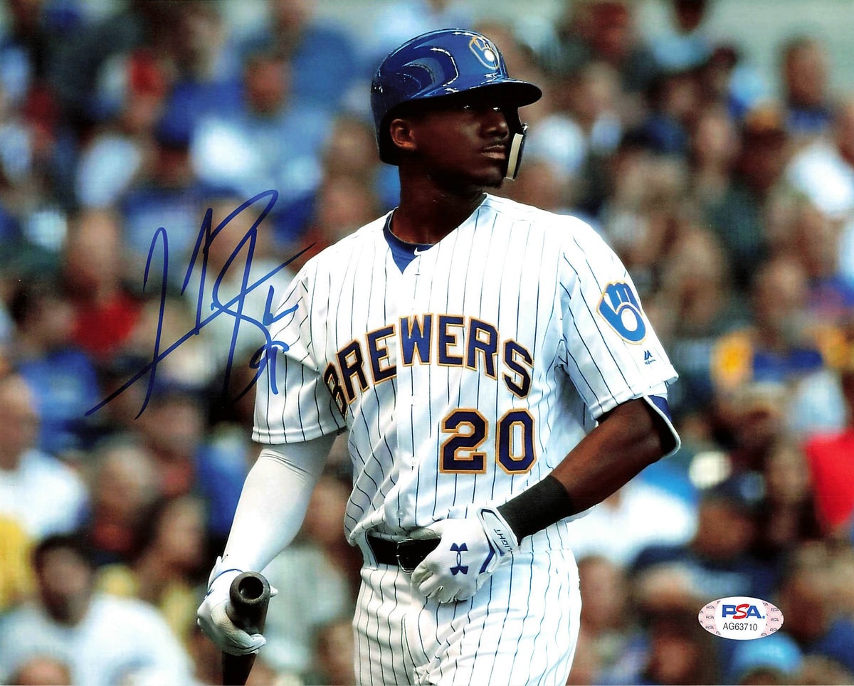 Lewis Brinson signed 8x10 photo PSA/DNA Milwaukee Brewers Autographed ...
