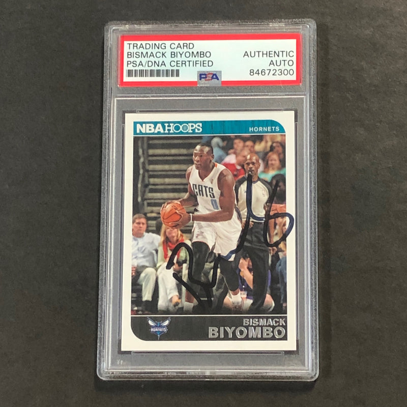 2014-15 NBA Hoops #243 Bismack Biyombo Signed Card AUTO PSA Slabbed Hornets