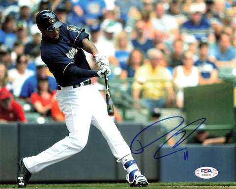 Domingo Santana signed 8x10 photo PSA/DNA Milwaukee Brewers Autographed