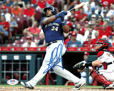 Jesus Aguilar signed 8x10 photo PSA/DNA Milwaukee Brewers Autographed