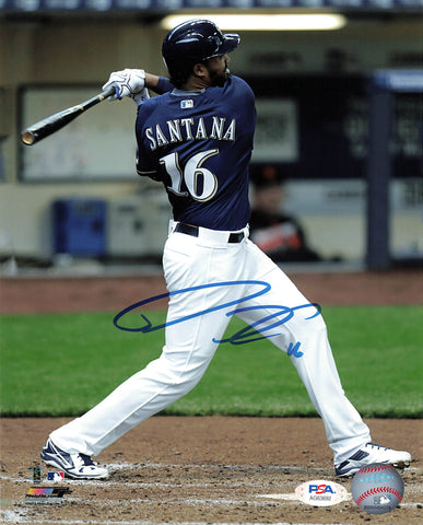 Domingo Santana signed 8x10 photo PSA/DNA Milwaukee Brewers Autographed