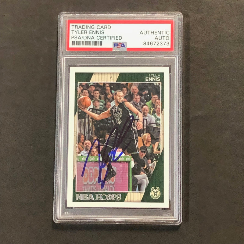 2016-17 NBA Hoops #10 Tyler Ennis Signed Card AUTO PSA Slabbed Bucks