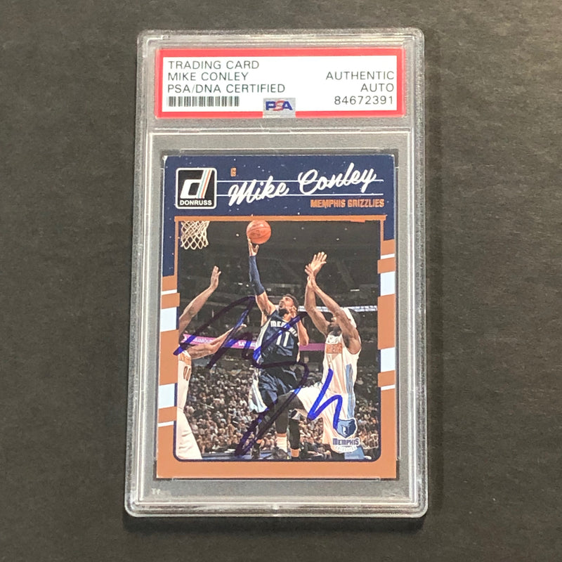2016-17 Panini Donruss #30 Mike Conley signed Card Auto PSA Slabbed Grizzlies