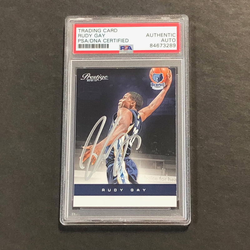 2012-13 Panini Prestige #52 Rudy Gay Signed Card AUTO PSA Slabbed Grizzlies