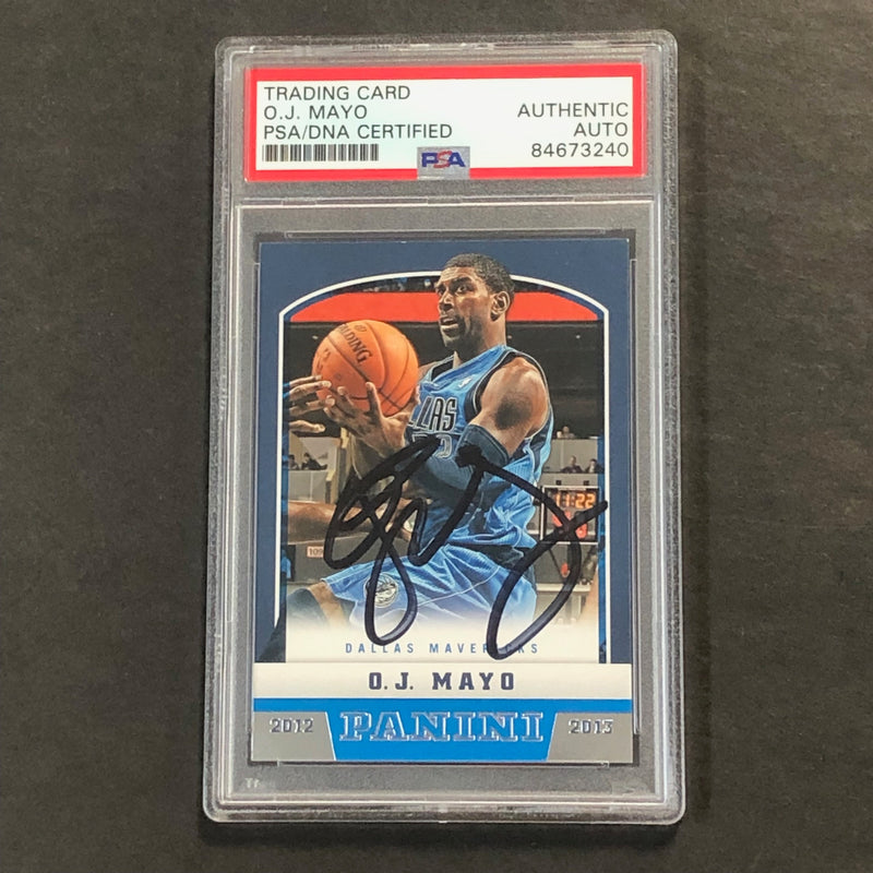 2012-13 Panini Basketball #131 O.J. Mayo Signed Card AUTO PSA Slabbed Mavericks