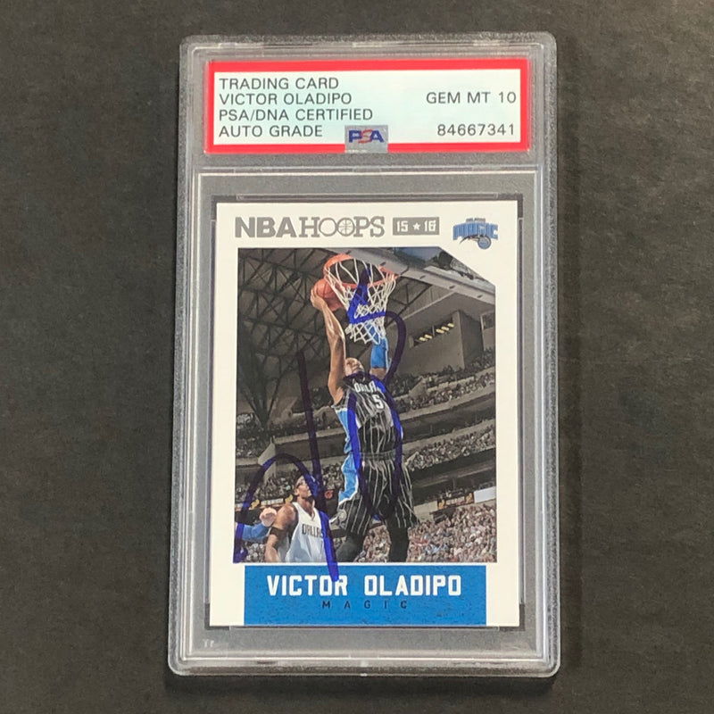 2015-16 NBA Hoops #210 Victor Oladipo Signed Card AUTO GRADE 10 PSA/DNA Slabbed Magic