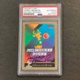 1990 SkyBox Milwaukee Bucks Checklist Terrell Brandon Signed Card AUTO PSA/DNA Slabbed Bucks