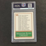 1990 SkyBox Milwaukee Bucks Checklist Terrell Brandon Signed Card AUTO PSA/DNA Slabbed Bucks
