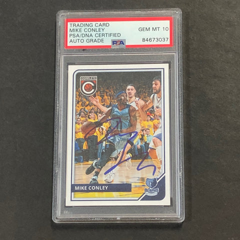 2015-16 NBA Panini Complete #180 Mike Conley signed Card Auto 10 PSA Slabbed Grizzlies