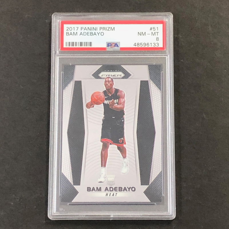 2017 Panini Prizm #51 Bam Adebayo PSA 8 NM-MT Heat