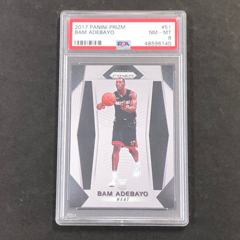 2017 Panini Prizm #51 Bam Adebayo PSA 8 NM-MT Heat