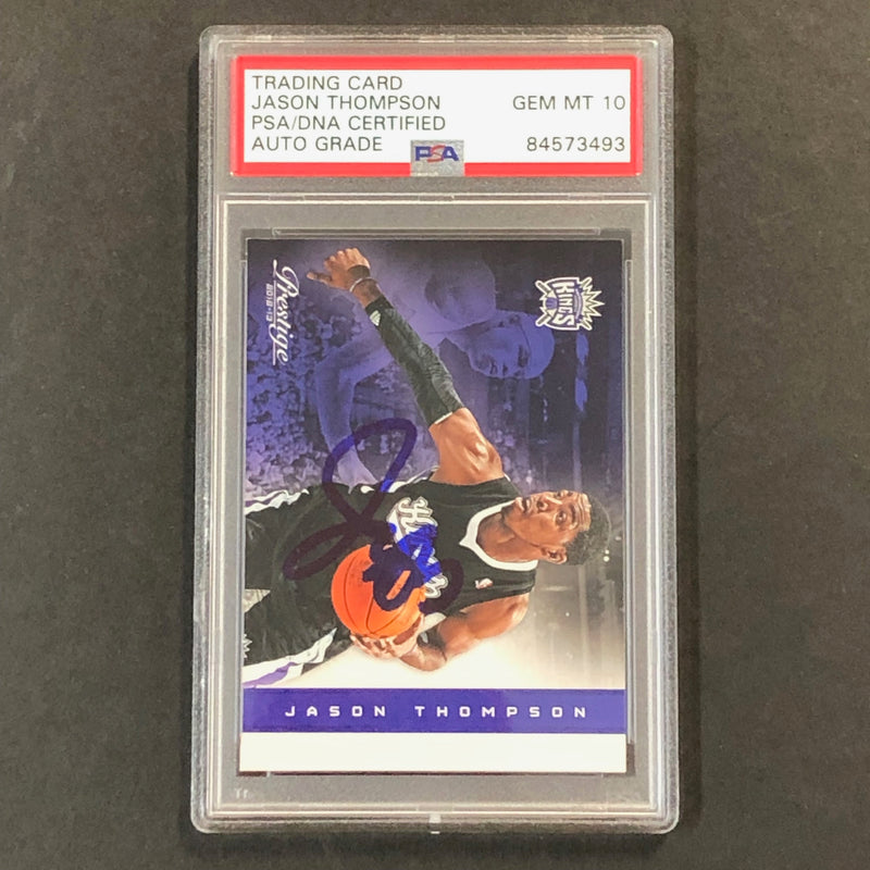 2012-13 Panini Prestige #129 Jason Thompson Signed Card AUTO 10 PSA Slabbed Kings