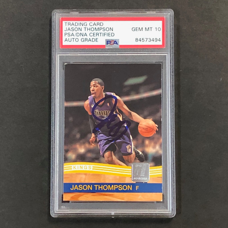2010-11 Panini Donruss #224 Jason Thompson Signed Card AUTO 10 PSA Slabbed Kings