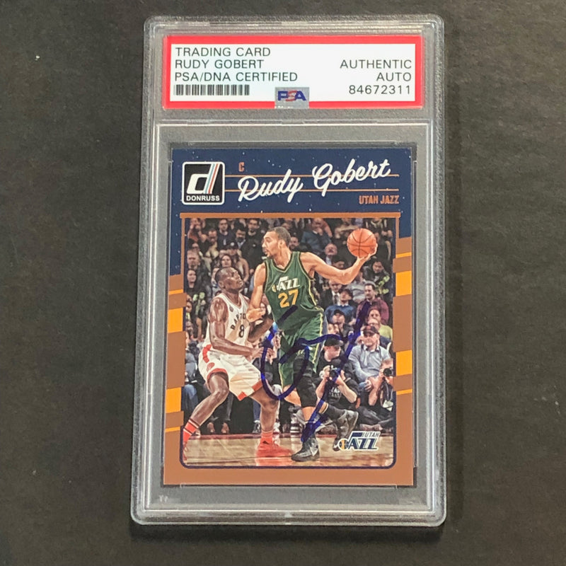 2016 Donruss #50 Rudy Gobert Signed Card AUTO PSA Slabbed Jazz