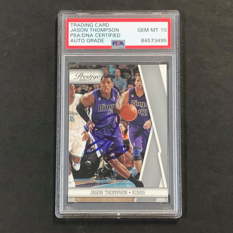 2010-11 Panini Prestige #103 Jason Thompson Signed Card AUTO 10 PSA Slabbed Kings