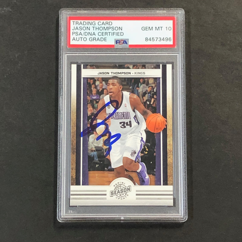 2009-10 Panini Season Update #148 Jason Thompson Signed Card AUTO 10 PSA Slabbed Kings