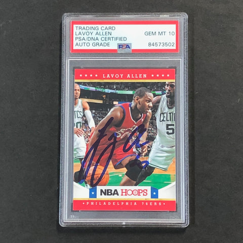 2013-14 PANINI #253 LAVOY ALLEN Signed Card AUTO 10 PSA Slabbed 76ers