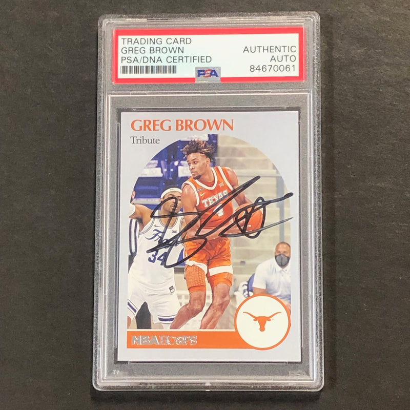 2021 Chronicles NBA Hoops #64 Greg Brown Signed AUTO PSA Slabbed Texas