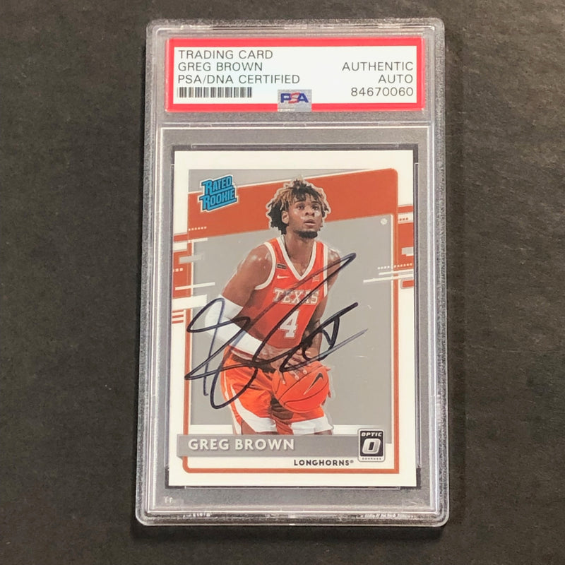 2021-22 Panini Optic #226 Greg Brown Signed AUTO PSA Slabbed Longhorns