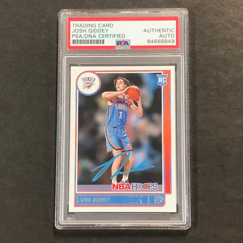 2021-22 NBA Hoops #202 Josh Giddey Signed Card AUTO PSA Slabbed RC Thunder