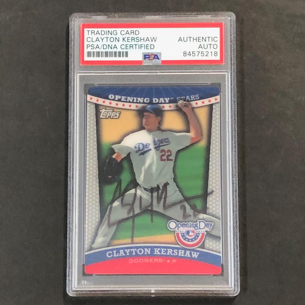 2012 Topps Opening Day Stars #ODS-15 Clayton Kershaw Signed Card PSA S –  Golden State Memorabilia