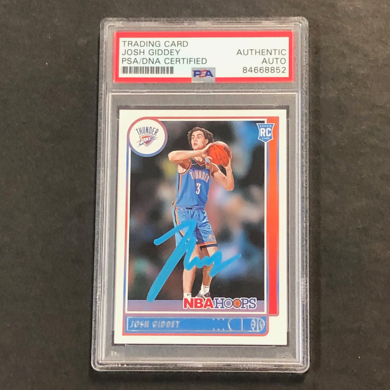 2021-22 NBA Hoops #202 Josh Giddey Signed Card AUTO PSA Slabbed RC Thunder