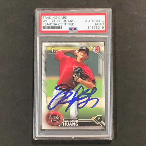 2016 Bowman Prospects #BP1 Wei-Chieh Huang Signed Card PSA Slabbed Auto Dbacks