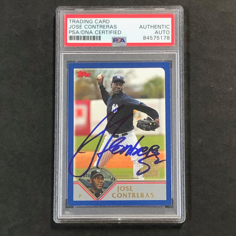 2003 Topps #612 Jose Contreras Signed Card PSA Slabbed Auto Yankees