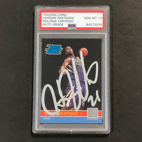 2010-11 Donruss Rated Rookie #259 Hassan Whiteside Signed Card AUTO 10 PSA Slabbed RC Kings