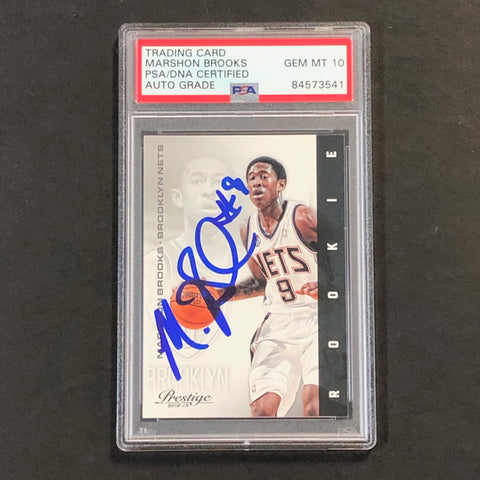 2012-13 Panini Prestige #154 Marshon Brooks Rookie Card Signed Card AUTO 10 PSA Slabbed RC Nets
