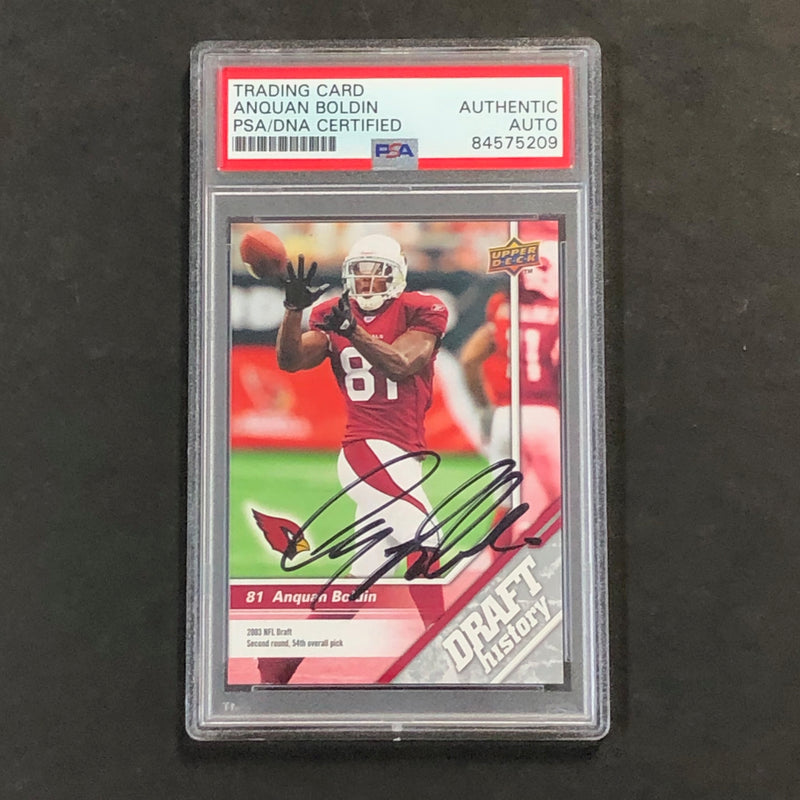 2009 Upper Deck Draft History #180 Anquan Boldin Signed Card PSA Auto Slabbed Cardinals