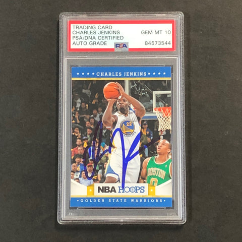 2012-13 NBA HOOPS #251 CHARLES JENKINS Signed Card AUTO 10 PSA Slabbed Warriors