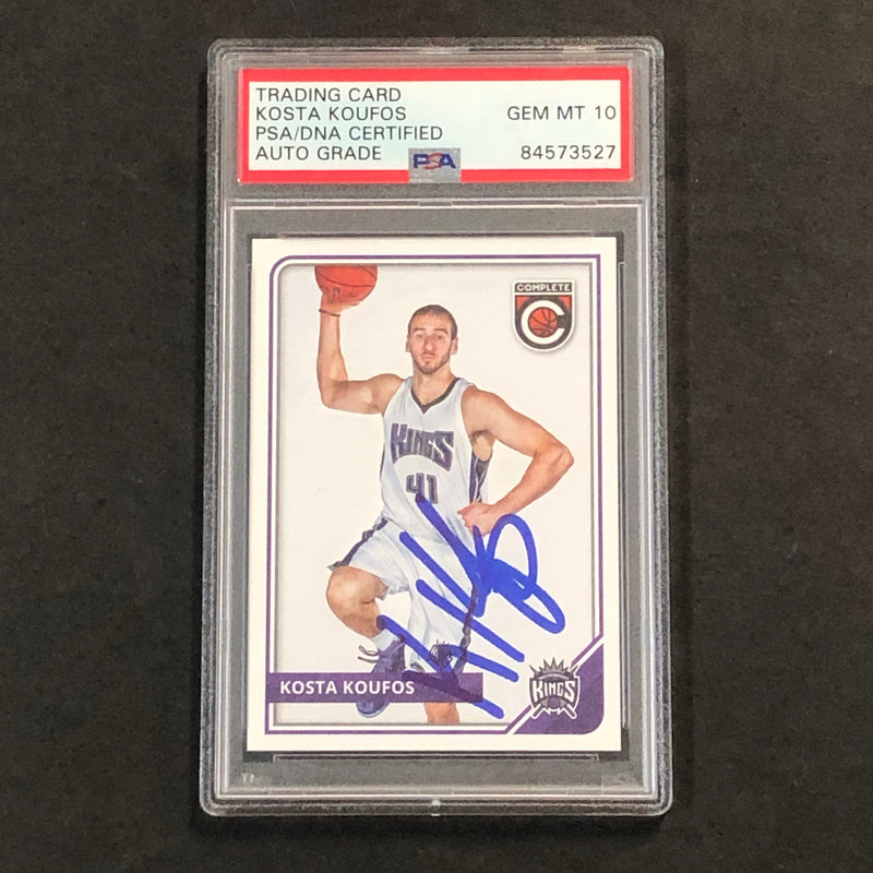 2015-16 Panini Complete #93 Kosta Koufos signed Card Auto 10 PSA Slabbed Kings