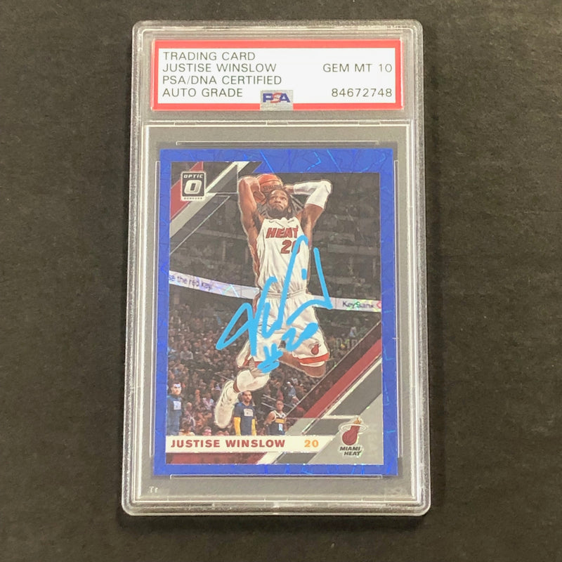 2019-20 Panini Donruss Optic #21 Justise Winslow Signed Card AUTO PSA/DNA Slabbed Heat