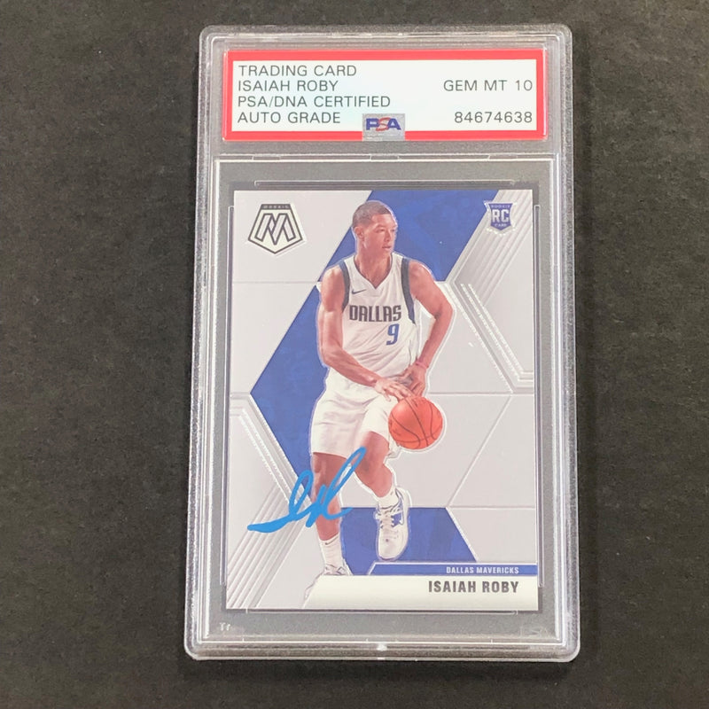 2019-20 Panini Mosaic #232 Isaiah Roby Signed Card AUTO PSA Slabbed RC Mavericks