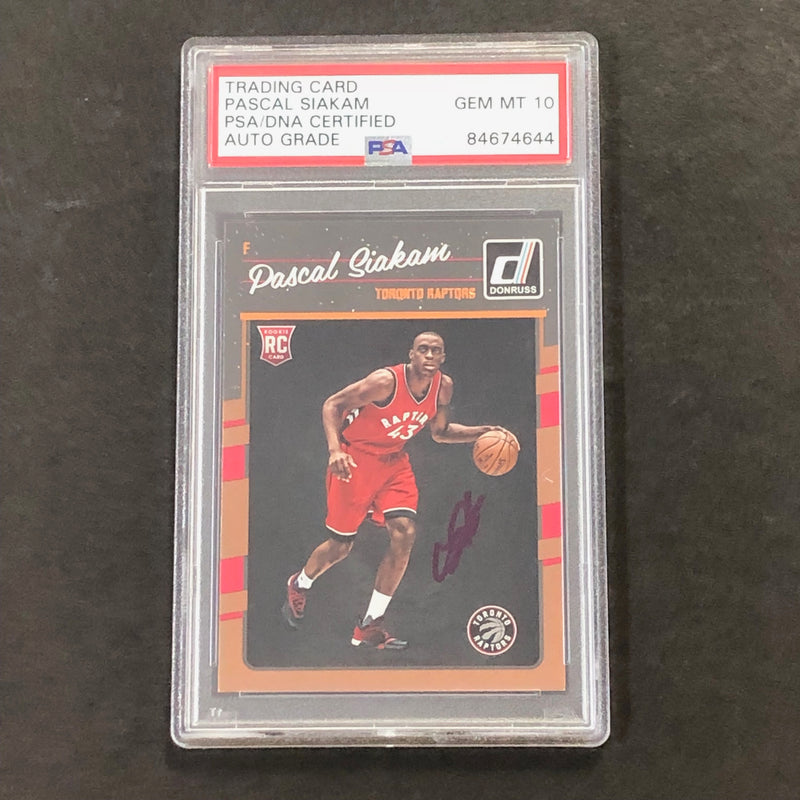 2016-17 Donruss #171 Pascal Siakam Signed Card AUTO 10 PSA Slabbed RC Raptors