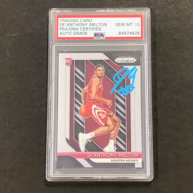 2018-19 Panini Prizm #4 De'Anthony Melton Signed Card AUTO GRADE 10 PSA Slabbed RC Rockets