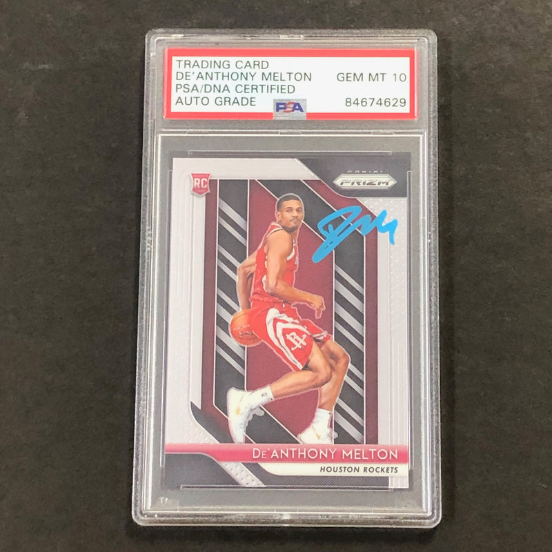 2018-19 Panini Prizm #4 De'Anthony Melton Signed Card AUTO GRADE 10 PSA Slabbed RC Rockets