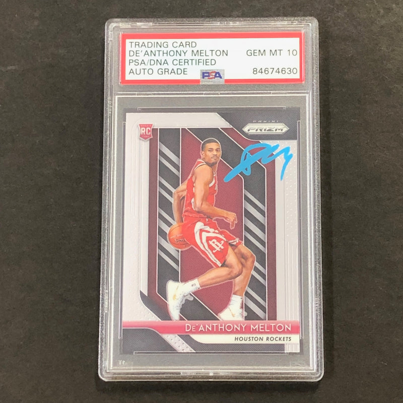 2018-19 Panini Prizm #4 De'Anthony Melton Signed Card AUTO GRADE 10 PSA Slabbed RC Rockets