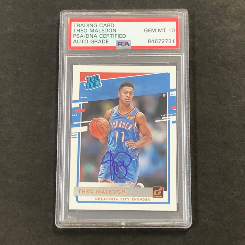 2020-21 Donruss Rated Rookie #242 Theo Maledon Signed Card AUTO 10 PSA Slabbed RC